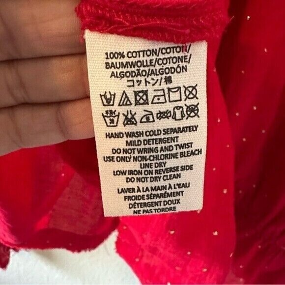 Free People Womens Counting Stars Peasant Blouse, Red, Medium - Picture 10 of 11